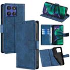 For Motorola Moto G Stylus 5G 2025 Skin Feel Crocodile Magnetic Clasp Leather Phone Case(Blue) - 1