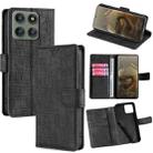 For Motorola Edge 60 Pro 5G Skin Feel Crocodile Magnetic Clasp Leather Phone Case(Black) - 1