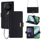 For Huawei Mate 60 Pro+ / 60 Pro Crossbody Chain Leather Phone Case(Black) - 1