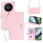 For Huawei Mate 60 Pro+ / 60 Pro Crossbody Chain Leather Phone Case(Pink) - 1