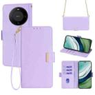 For Huawei Mate 60 Pro+ / 60 Pro Crossbody Chain Leather Phone Case(Purple) - 1