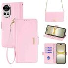 For Huawei nova 12 Pro / 12 Ultra Crossbody Chain Leather Phone Case(Pink) - 1