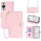 For Huawei nova 11 4G Crossbody Chain Leather Phone Case(Pink) - 1