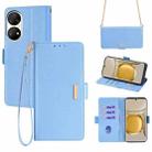 For Huawei P50 Pro Crossbody Chain Leather Phone Case(Blue) - 1