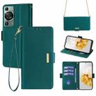 For Huawei P60 / P60 Pro Crossbody Chain Leather Phone Case(Green) - 1