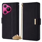 For Huawei Pura 70 5G Crossbody Chain Leather Phone Case(Black) - 1