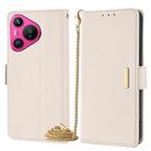 For Huawei Pura 70 5G Crossbody Chain Leather Phone Case(White) - 1