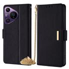 For Huawei Pura 70 Pro / 70 Pro+ 5G Crossbody Chain Leather Phone Case(Black) - 1