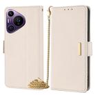 For Huawei Pura 70 Pro / 70 Pro+ 5G Crossbody Chain Leather Phone Case(White) - 1