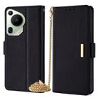 For Huawei Pura 70 Ultra 5G Crossbody Chain Leather Phone Case(Black) - 1