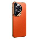 For Huawei Pura 70 Ultra Litchi Texture Genuine Leather Phone Case(Orange) - 1