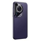 For Huawei Pura 70 Ultra Litchi Texture Genuine Leather Phone Case(Dark Purple) - 1