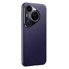 For Huawei Pura 70 Pro / Pro+ Litchi Texture Genuine Leather Phone Case(Dark Purple) - 1