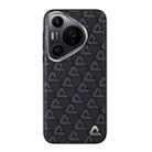 For Huawei Pura 70 Pro / Pro+ Plain Leather Printed Cooling Phone Case(Black) - 1