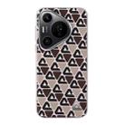 For Huawei Pura 70 Pro / Pro+ Plain Leather Printed Cooling Phone Case(Brown) - 1