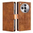 For OPPO Find X7 Ultra 5G Skin Feel Crocodile Magnetic Clasp Leather Phone Case(Brown) - 1