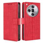 For OPPO Find X7 Ultra 5G Skin Feel Crocodile Magnetic Clasp Leather Phone Case(Red) - 1