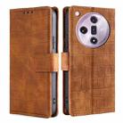 For OPPO Find X7 5G Skin Feel Crocodile Magnetic Clasp Leather Phone Case(Brown) - 1