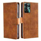 For OPPO Reno11 F 5G Skin Feel Crocodile Magnetic Clasp Leather Phone Case(Brown) - 1