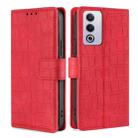 For OPPO A3 Pro 5G India Skin Feel Crocodile Magnetic Clasp Leather Phone Case(Red) - 1
