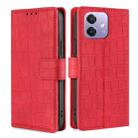 For OPPO A3 5G India Skin Feel Crocodile Magnetic Clasp Leather Phone Case(Red) - 1