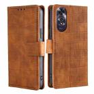 For OPPO A60 4G Global Skin Feel Crocodile Magnetic Clasp Leather Phone Case(Brown) - 1