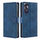 For OPPO A60 4G Global Skin Feel Crocodile Magnetic Clasp Leather Phone Case(Blue) - 1