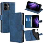 For OPPO Reno13 F 5G / 4G Skin Feel Crocodile Magnetic Clasp Leather Phone Case(Blue) - 1