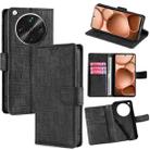 For OPPO Find X8 Ultra 5G Skin Feel Crocodile Magnetic Clasp Leather Phone Case(Black) - 1