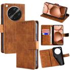 For OPPO Find X8 Ultra 5G Skin Feel Crocodile Magnetic Clasp Leather Phone Case(Brown) - 1