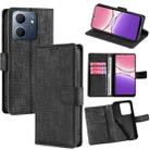 For OPPO A5x 5G Global Skin Feel Crocodile Magnetic Clasp Leather Phone Case(Black) - 1
