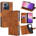 For OPPO A5x 5G Global Skin Feel Crocodile Magnetic Clasp Leather Phone Case(Brown) - 1