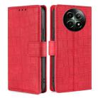 For Realme 12 5G Skin Feel Crocodile Magnetic Clasp Leather Phone Case(Red) - 1