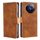 For Realme 12 Pro 5G Skin Feel Crocodile Magnetic Clasp Leather Phone Case(Brown) - 1