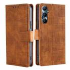 For Realme C65 4G Skin Feel Crocodile Magnetic Clasp Leather Phone Case(Brown) - 1