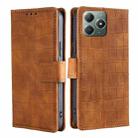 For Realme C61 4G Skin Feel Crocodile Magnetic Clasp Leather Phone Case(Brown) - 1