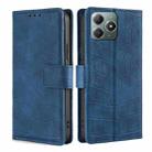 For Realme C61 4G Skin Feel Crocodile Magnetic Clasp Leather Phone Case(Blue) - 1