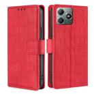 For Realme C61 4G Skin Feel Crocodile Magnetic Clasp Leather Phone Case(Red) - 1