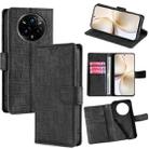 For Realme 14 Pro 5G Global Skin Feel Crocodile Magnetic Clasp Leather Phone Case(Black) - 1