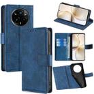 For Realme 14 Pro+ 5G Skin Feel Crocodile Magnetic Clasp Leather Phone Case(Blue) - 1