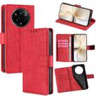 For Realme 14 Pro+ 5G Skin Feel Crocodile Magnetic Clasp Leather Phone Case(Red) - 1