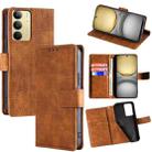 For Realme C75 4G / 14x 5G Global Skin Feel Crocodile Magnetic Clasp Leather Phone Case(Brown) - 1