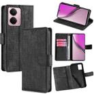 For Realme P3 Pro 5G Global Skin Feel Crocodile Magnetic Clasp Leather Phone Case(Black) - 1