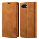 For iPhone SE 2024 LC.IMEEKE Strong Magnetic Leather Phone Case with Holder & Card Slots & Wallet(Brown) - 1