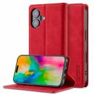 For iPhone 16 Plus LC.IMEEKE Strong Magnetism Microfiber Leather Phone Case(Red) - 1