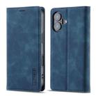 For iPhone 16 Plus LC.IMEEKE Strong Magnetism Microfiber Leather Phone Case(Blue) - 2