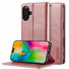 For iPhone 16 Plus LC.IMEEKE Strong Magnetism Microfiber Leather Phone Case(Rose Gold) - 1