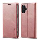 For iPhone 16 Plus LC.IMEEKE Strong Magnetism Microfiber Leather Phone Case(Rose Gold) - 2