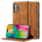 For iPhone 16 Plus LC.IMEEKE Strong Magnetism Microfiber Leather Phone Case(Brown) - 1