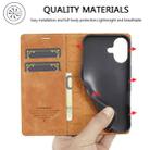 For iPhone 16 Plus LC.IMEEKE Strong Magnetism Microfiber Leather Phone Case(Brown) - 3